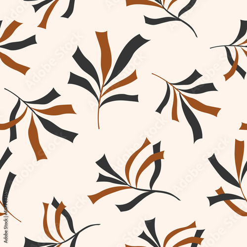 Seamless patterns. Flowers in an abstract style on a light background. Vector design for textiles and packaging