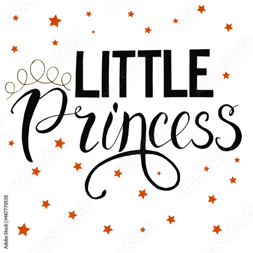 Little princess hand draw lettering vector design