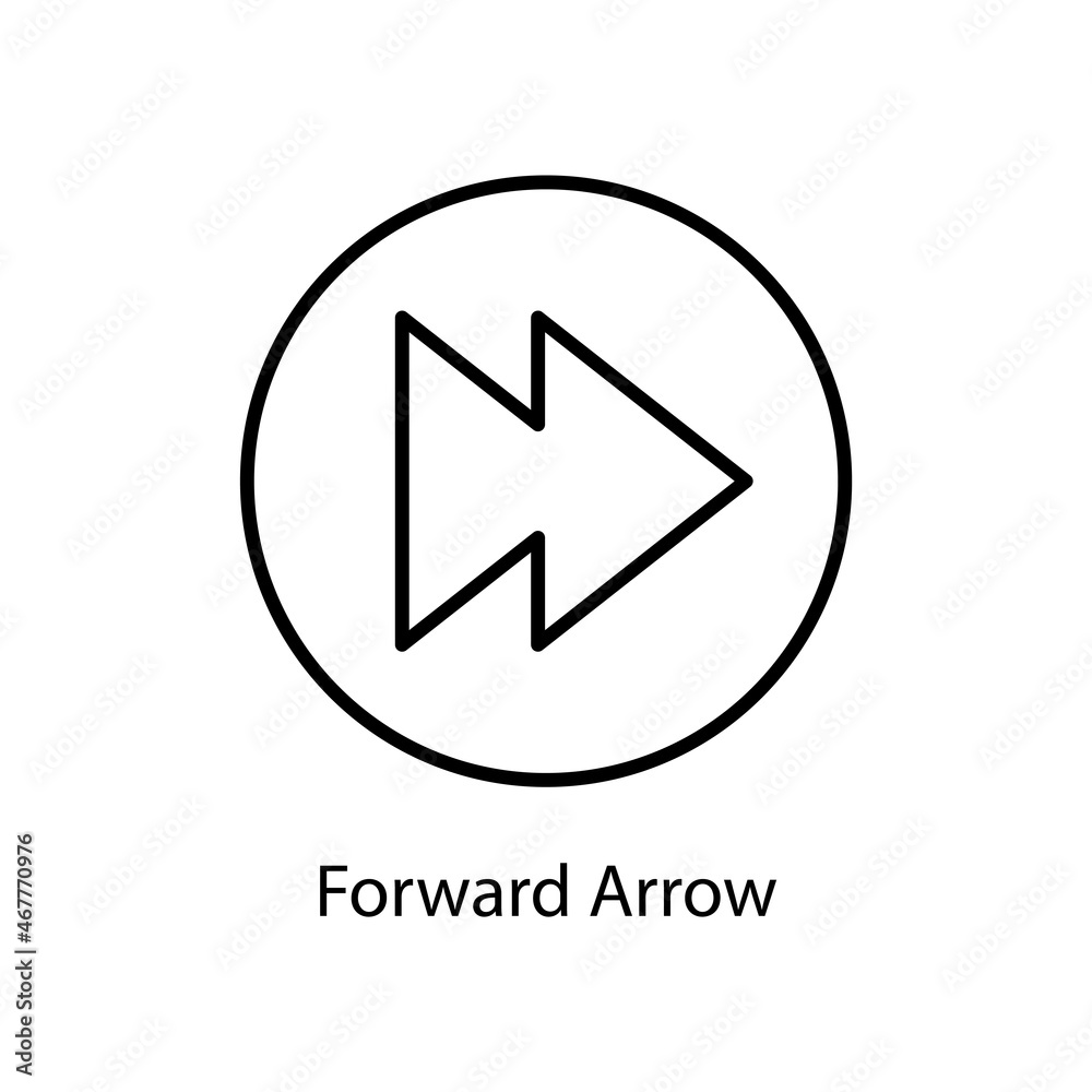 Forward Arrow Trendy solid icon isolated on white and blank background for your design Forward Arrow Trendy solid icon isolated on white and blank background for your design