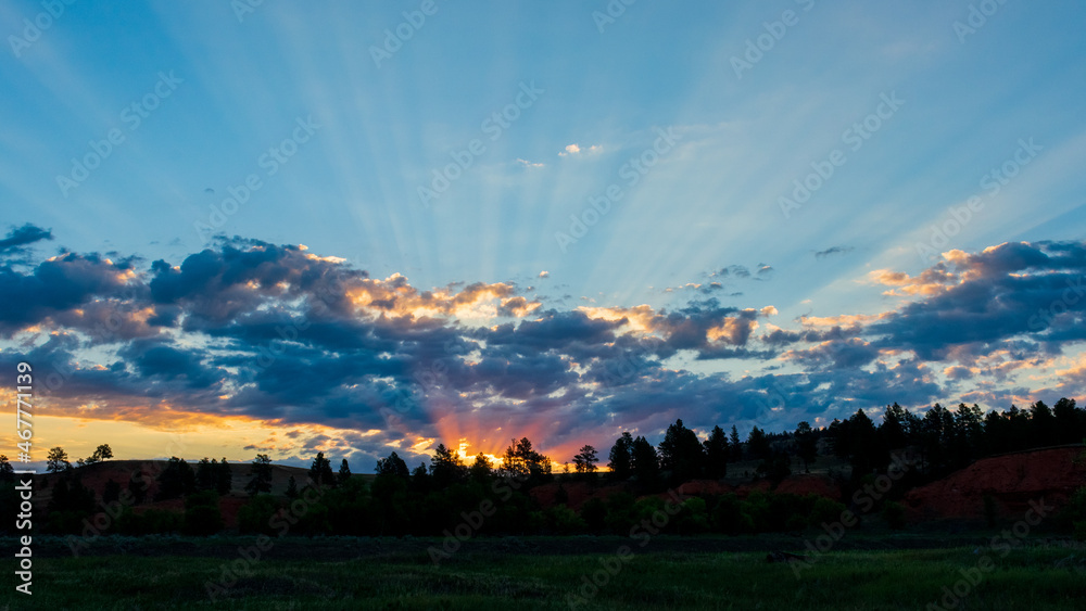 Εκτύπωση καμβά Sunrise, Devils Tower National Monument, Wyoming