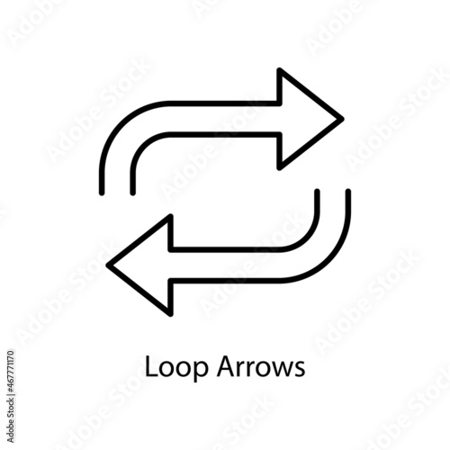 Loop Arrows Trendy solid icon isolated on white and blank background for your design