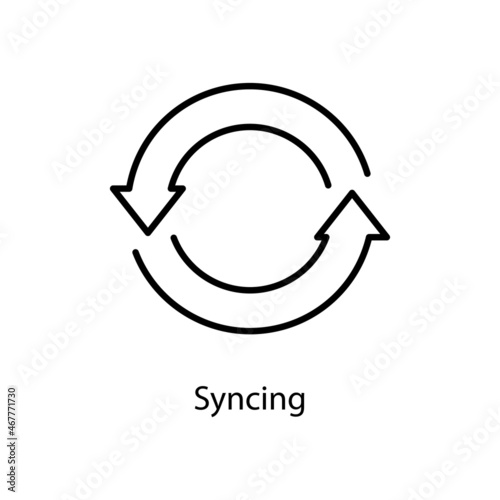 Syncing Trendy solid icon isolated on white and blank background for your design