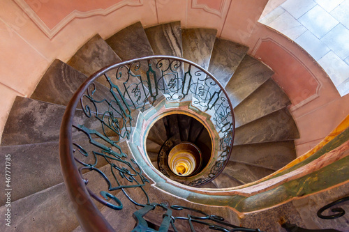 Spiral staircase in Melk abbey  Austria