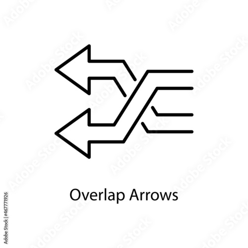 Free Download Overlap Arrows Trendy solid icon isolated on white and blank background for your design - GFXLoad