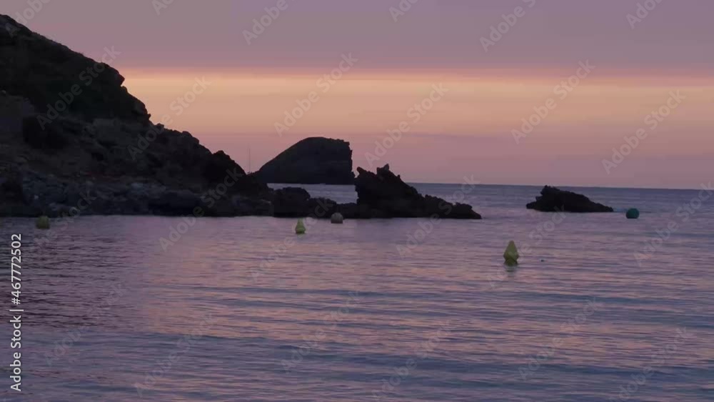 Sunset on a beach in Menorca in Spain Sunset on a beach in Menorca in Spain