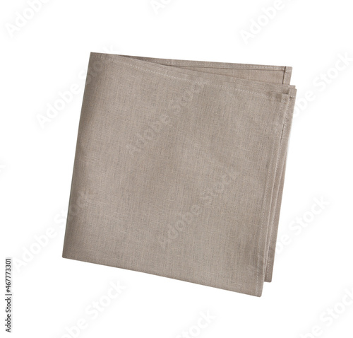 Brown square dishcloth isolated,kitchen folded napkin, burlap cloth.