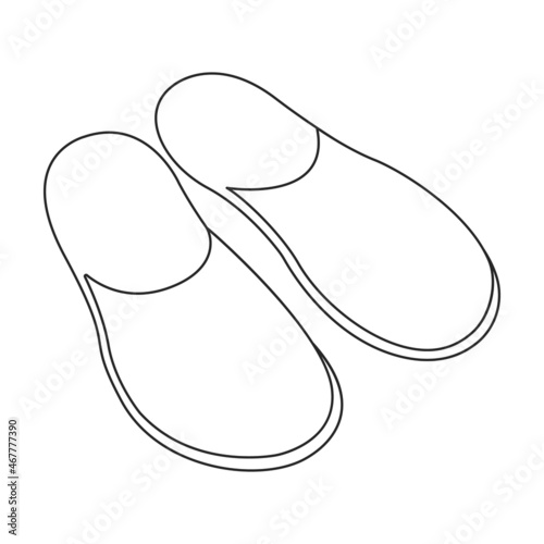 Slippers vector icon.Outline vector icon isolated on white background slippers.