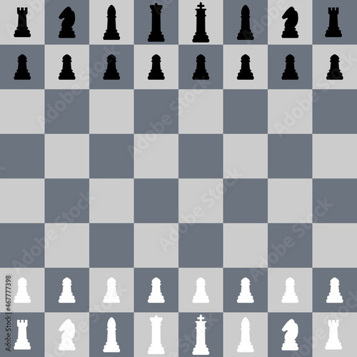 How to setup a chessboard, vector drawing