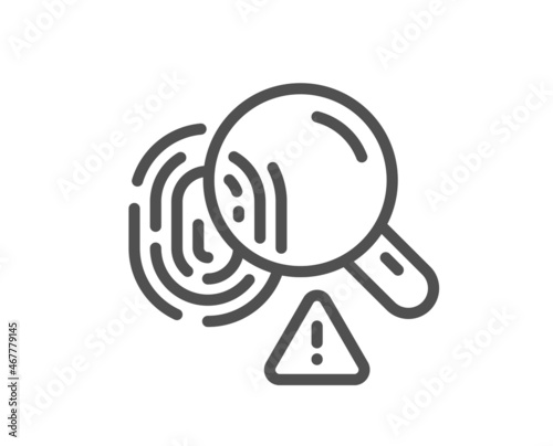 Fingerprint line icon. Finger print scan sign. Biometric identity symbol. Quality design element. Linear style fingerprint icon. Editable stroke. Vector