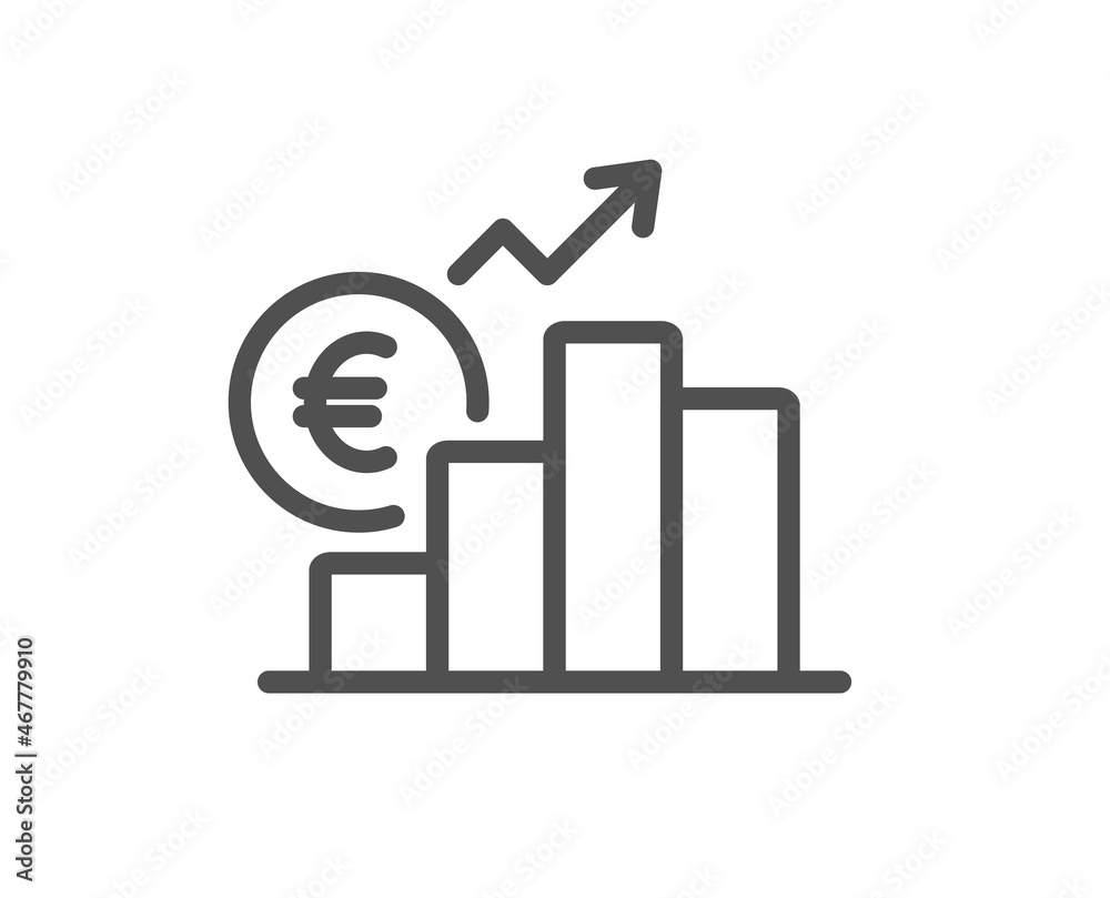 Euro rates line icon. Currency exchange sign. Money trade symbol. Quality design element. Linear style euro rate icon. Editable stroke. Vector Euro rates line icon. Currency exchange sign. Money trade symbol. Quality design element. Linear style euro rate icon. Editable stroke. Vector