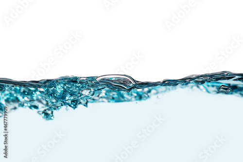 Water splashes with bubbles isolated background.