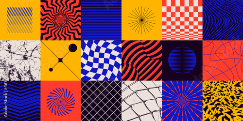 Abstract Geometric Bauhaus Background. Postmodern artwork vector design.