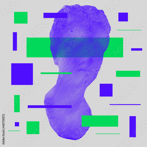 Vaporwave Design Illustration. Vector Statue Bust.