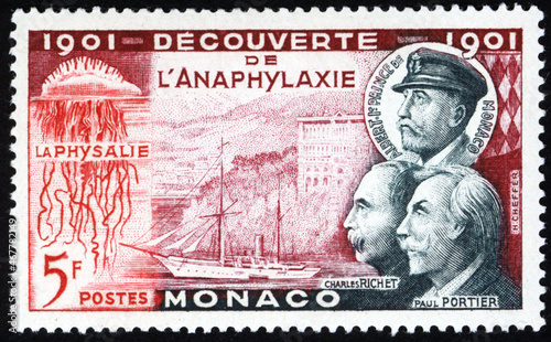 Postage stamps of the Monaco. Stamp printed in the Monaco. Stamp printed by Monaco.