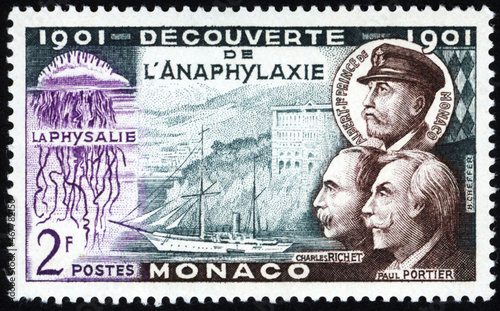 Postage stamps of the Monaco. Stamp printed in the Monaco. Stamp printed by Monaco.