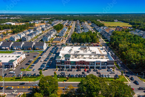 aerial image of a shopping outlet