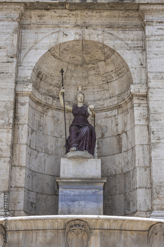 Palace of the Senators (Palazzo Senatorio, 12th century) in Capitoline Square (Piazza del Campidoglio) on Capitoline Hill in Rome. Rome, Italy. photo