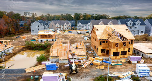 aerial image of a construction site 