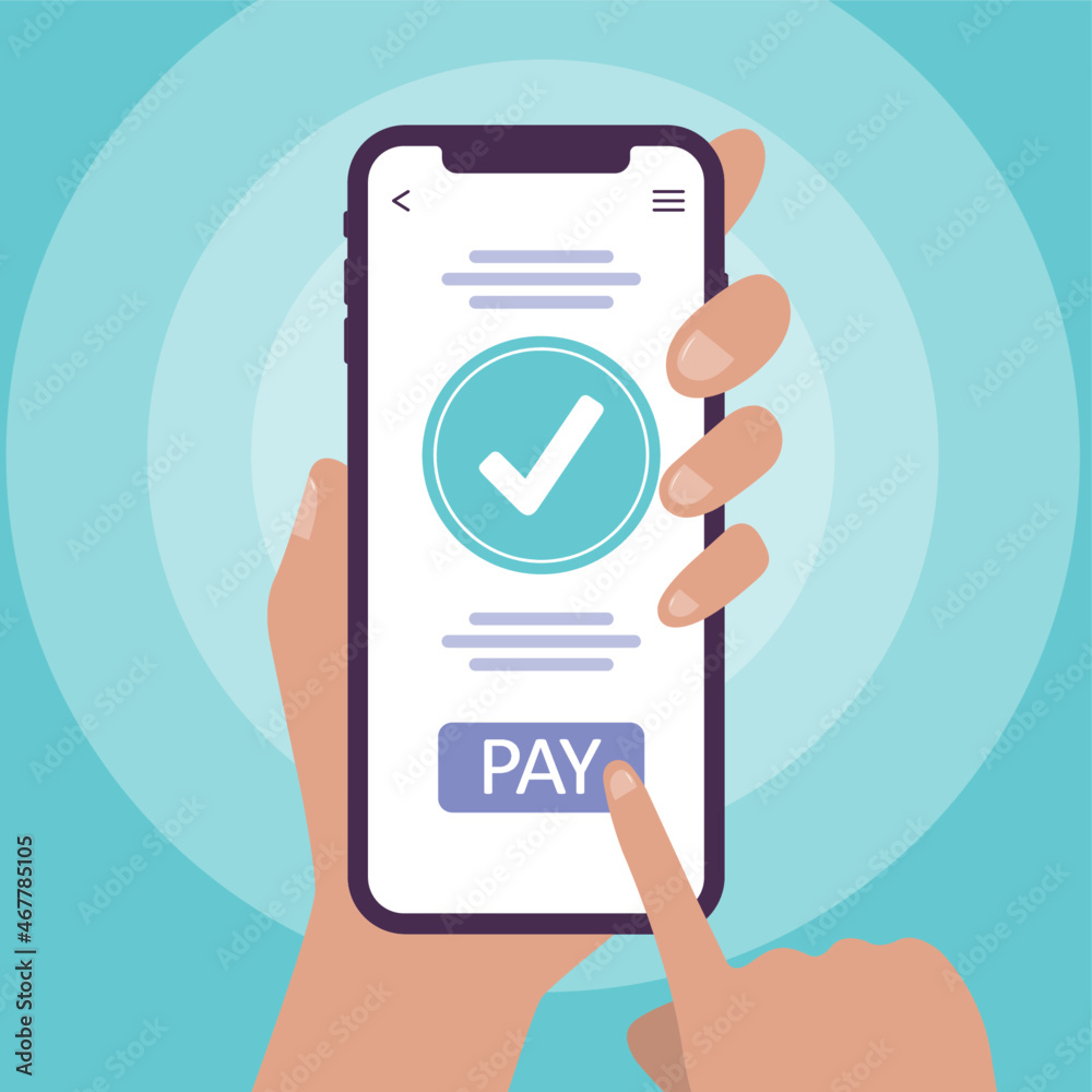 Online payment from your phone. Vector illustration Online payment from your phone. Vector illustration