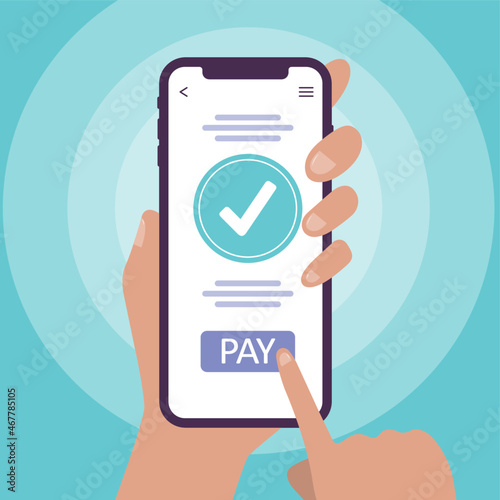 Online payment from your phone. Vector illustration