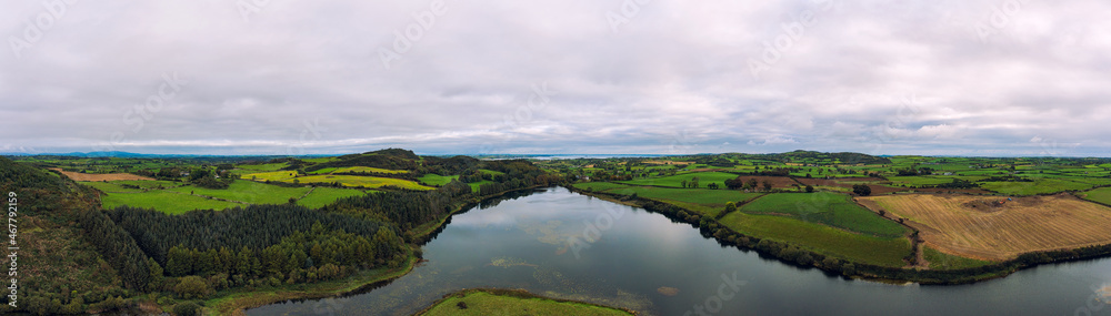 panorama aerial view of money lough Downpatrick, Northern Ireland 