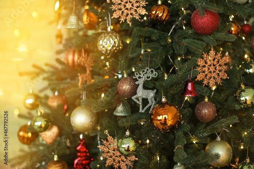christmas decoration on the tree, christmas decoration on the christmas tree
