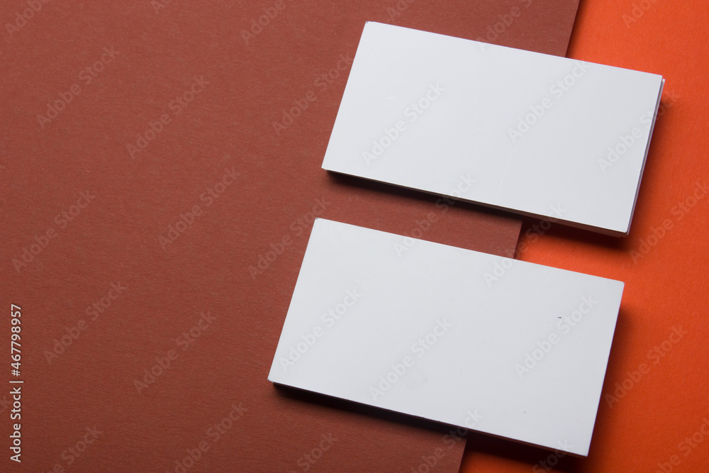 Business cards Mockup on color background. Flat Lay. copy space for text Business cards Mockup on color background. Flat Lay. copy space for text