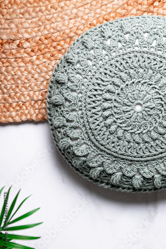 Crochet Round Cotton Cushion