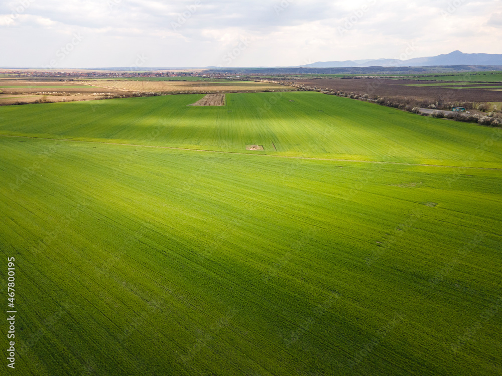 Aerial view of Upper Thracian Plain near town of Parvomay, Bulgaria Aerial view of Upper Thracian Plain near town of Parvomay, Bulgaria