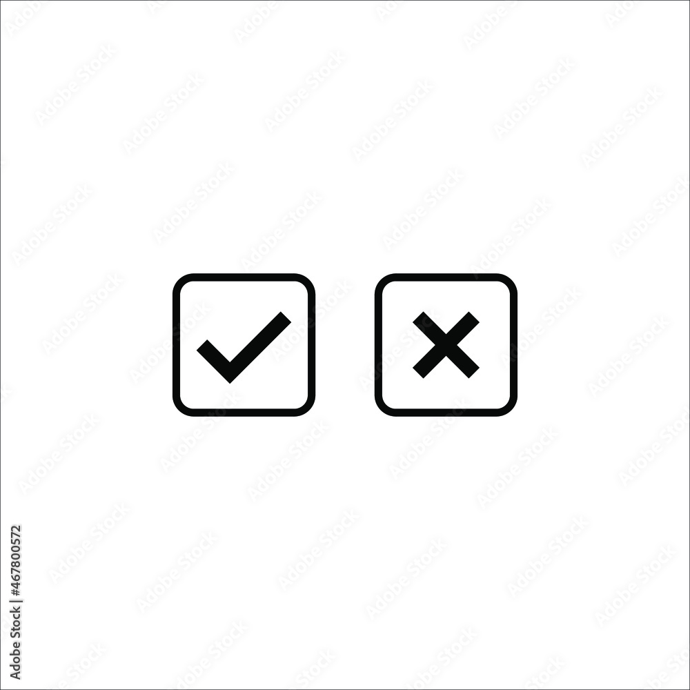 Black check mark icon. Tick symbol in black color, vector illustration on white background Black check mark icon. Tick symbol in black color, vector illustration on white background