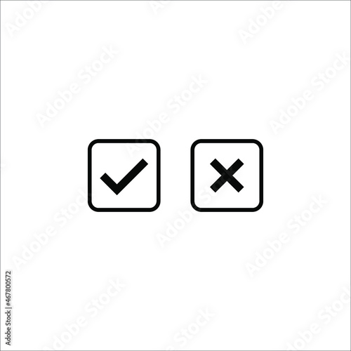Free Download Black check mark icon. Tick symbol in black color, vector illustration on white background - GFXLoad