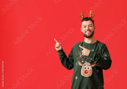 Young man in stylish Christ...