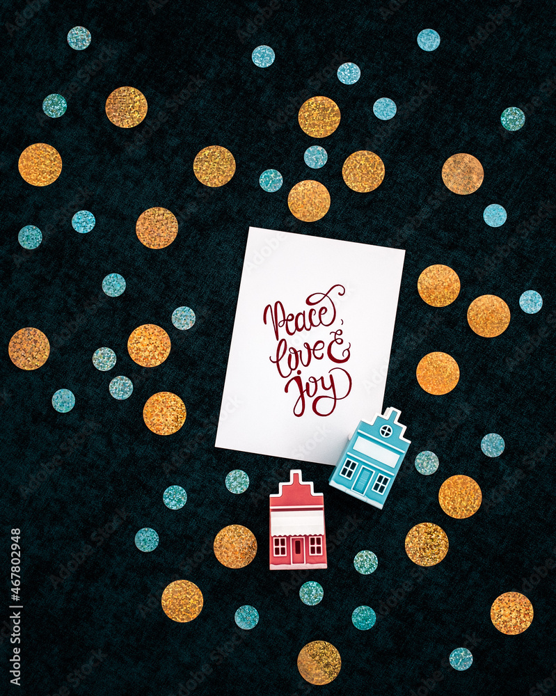 Obraz premium Greeting card with handwritten words