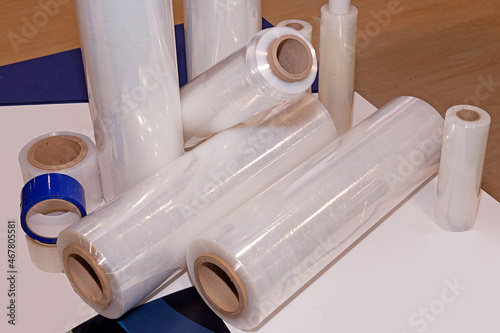 Plastic shrink wrap rolls photo