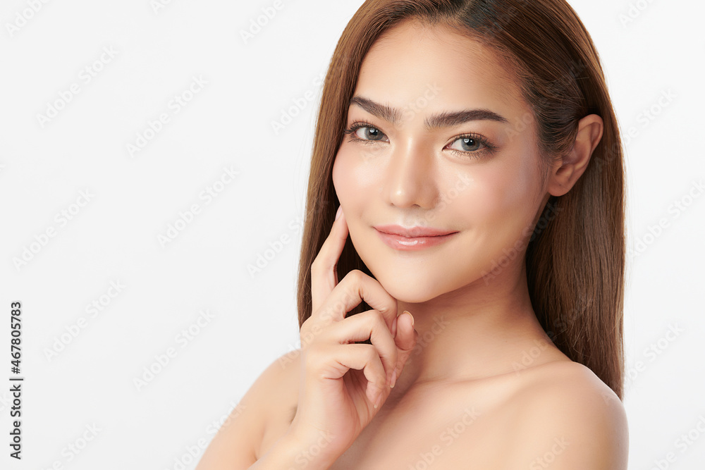Beautiful young asian woman with clean fresh skin on white background, Face care, Facial treatment, Cosmetology, beauty and spa, Asian women portrait. Beautiful young asian woman with clean fresh skin on white background, Face care, Facial treatment, Cosmetology, beauty and spa, Asian women portrait.