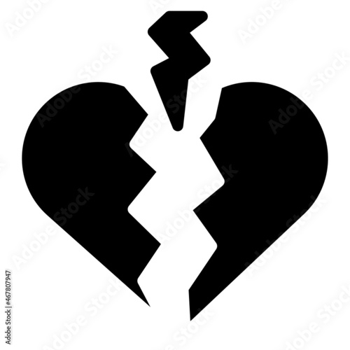 brokenheart glyph icon