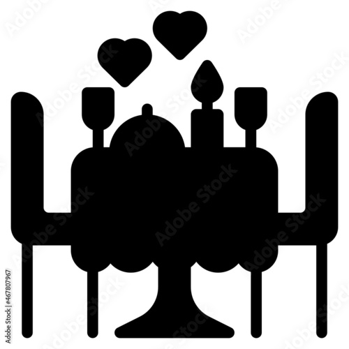 dinner glyph icon