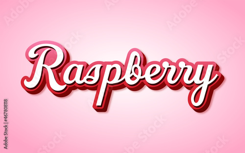 Raspberry Text Effect Retro Style photo