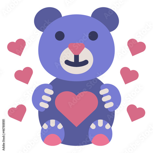 teddybear flat icon
