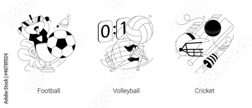 Team tournament abstract concept vector illustrations.