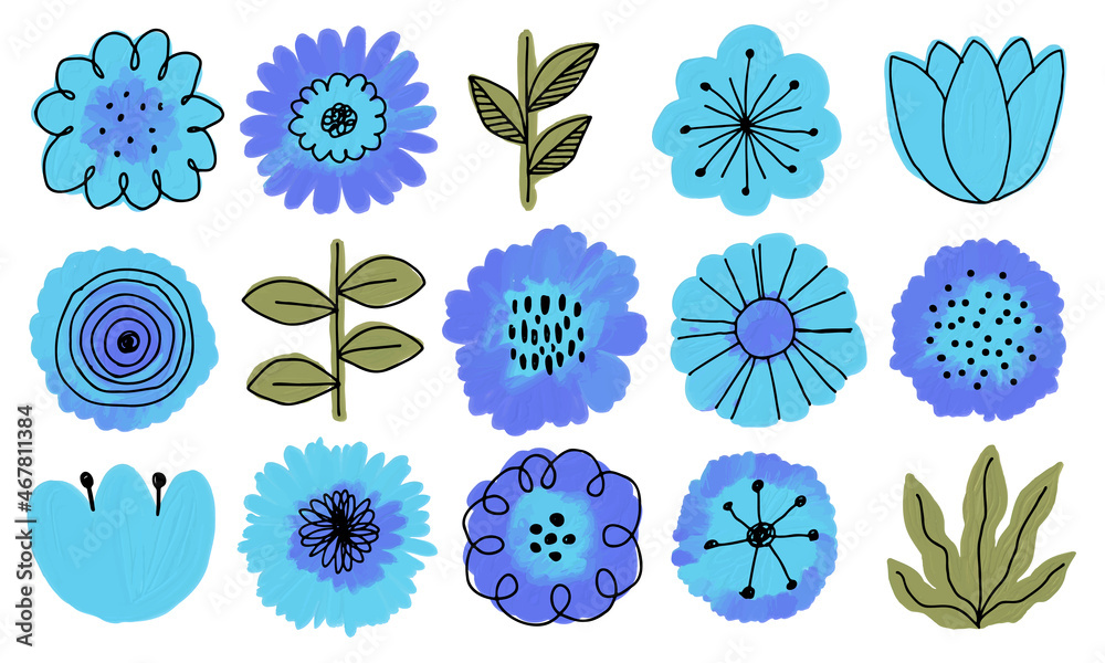 北欧風のかわいいお花の水彩ベクターイラスト 青色 Stock ベクター Adobe Stock 北欧風のかわいいお花の水彩ベクターイラスト 青色 Stock ベクター Adobe Stock