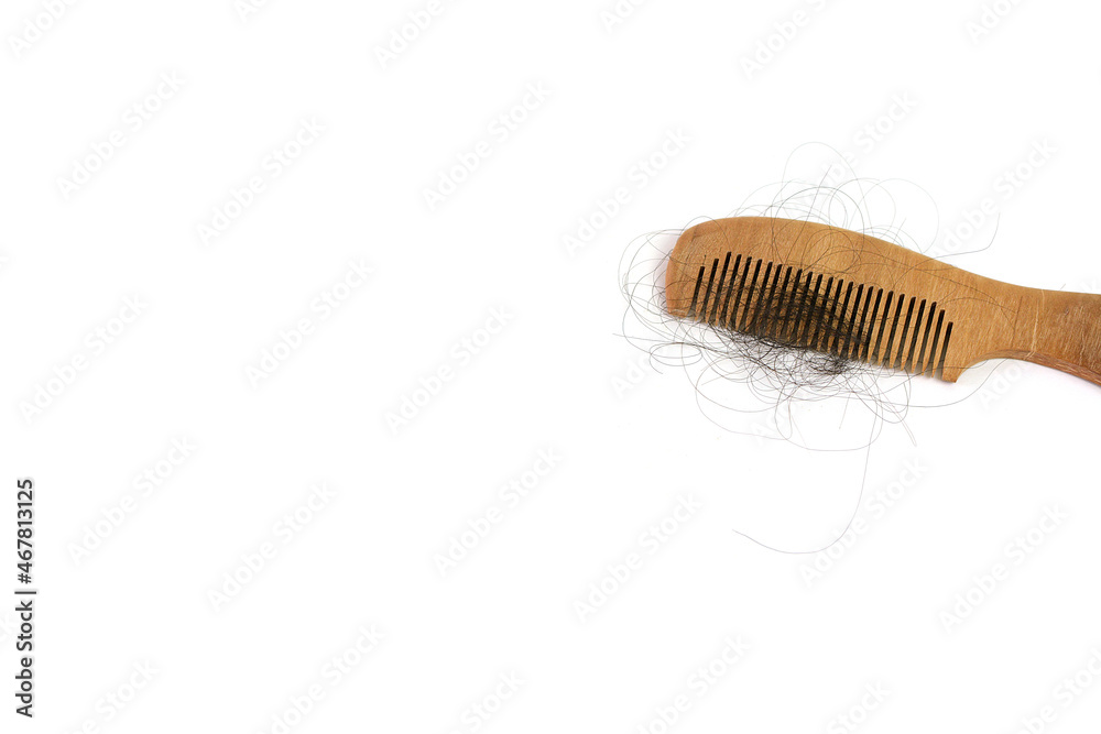 Hair loss, hair loss every day, serious problems and hair loss on a white background. Hair loss, hair loss every day, serious problems and hair loss on a white background.
