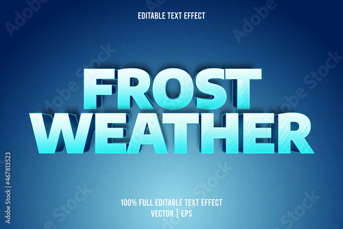 Frost weather editable text effect cartoon style