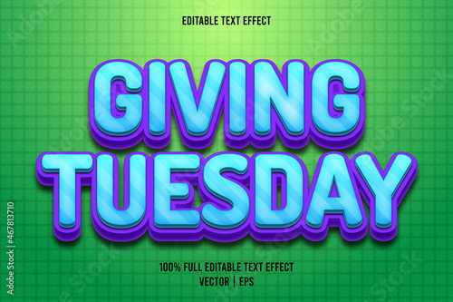 Giving tuesday editable text effect comic