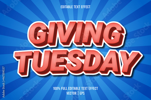 Giving tuesday editable text effect comic style