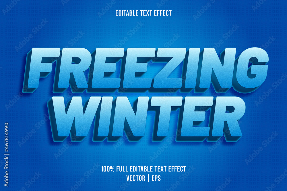 Freezing winter editable text effect cartoon style Freezing winter editable text effect cartoon style