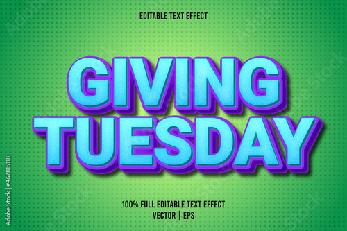 Giving tuesday editable text effect comic style