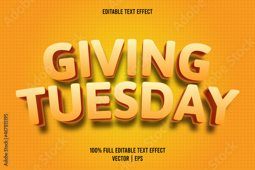 Giving tuesday editable text effect cartoon style