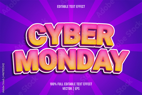 Cyber monday editable text effect comic style