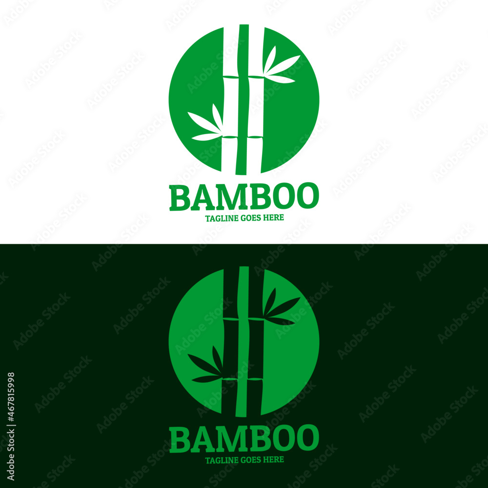Fototapeta premium Bamboo logo, green bamboo